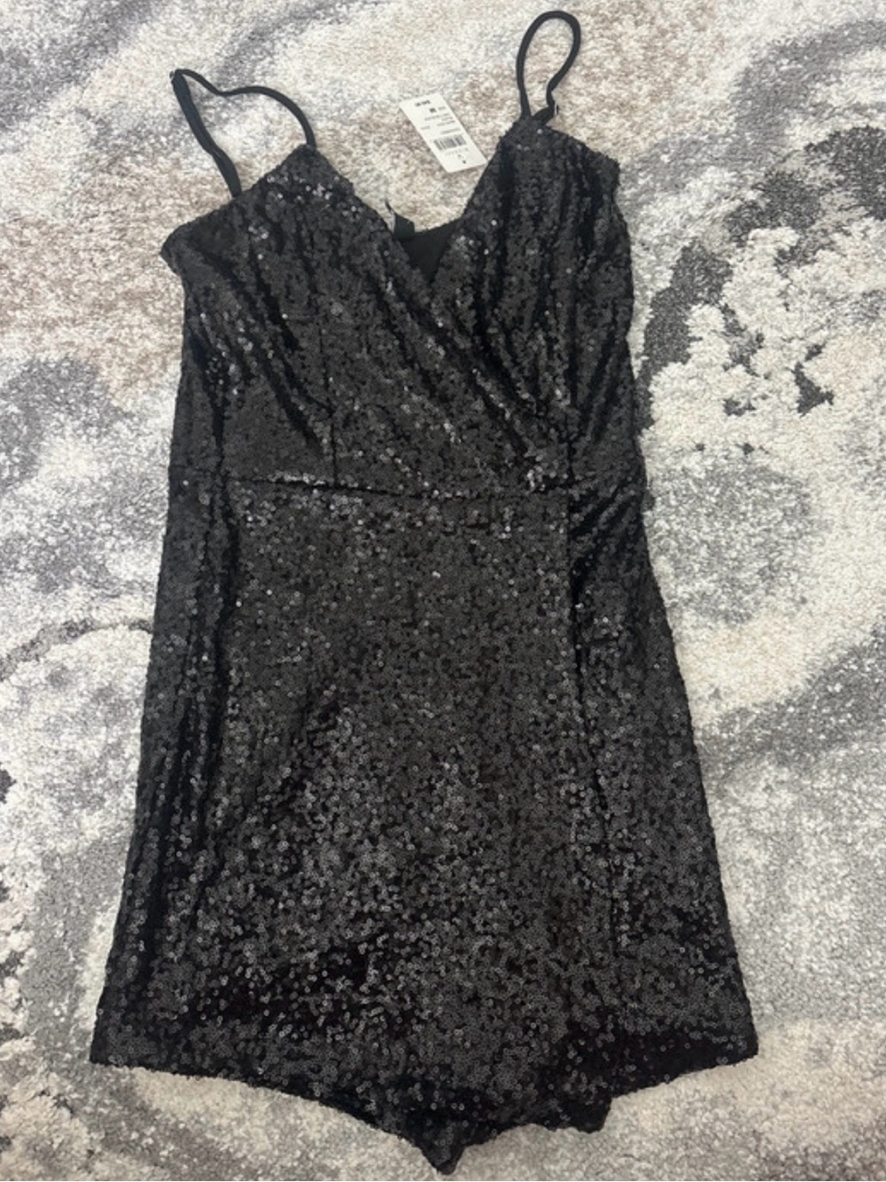 Windsor Black Sequin V-Neck Romper